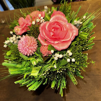 Boeket gedroogde rozen